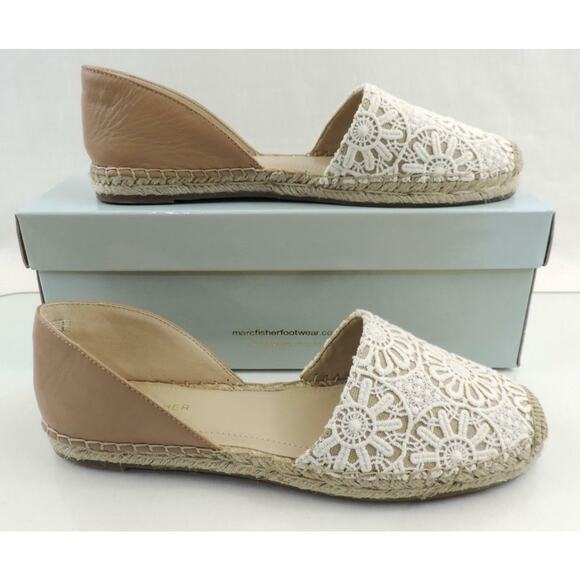 Marc Fisher Manda 3 Two Piece Espadrille Flats Natural Multi Fabric Size 8 - Picture 8 of 10